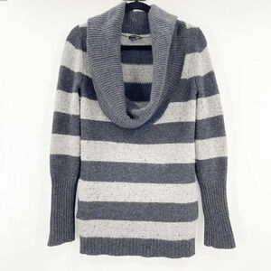 Theory Women's Gray Cowl Neck Long Sleeve Mid Length Pullover Sweater Size 2